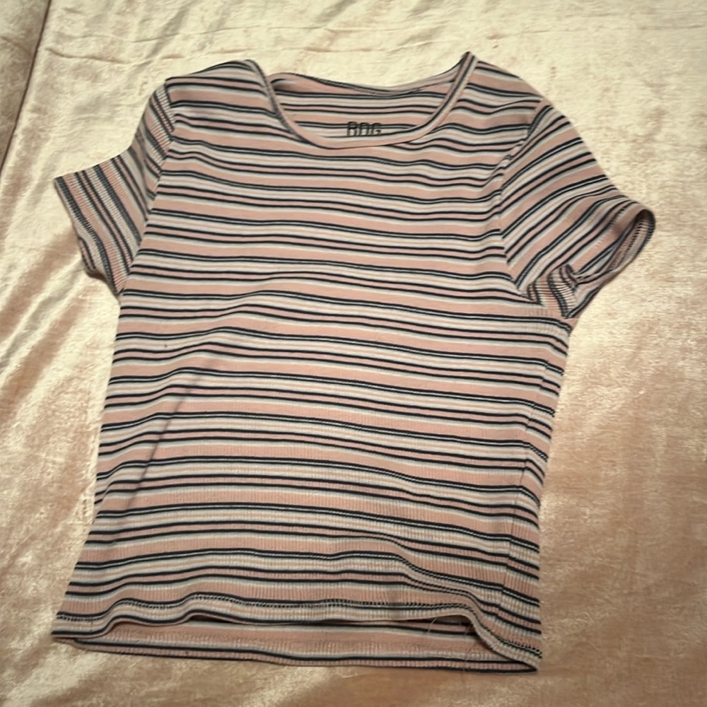 Striped, cropped, shirt